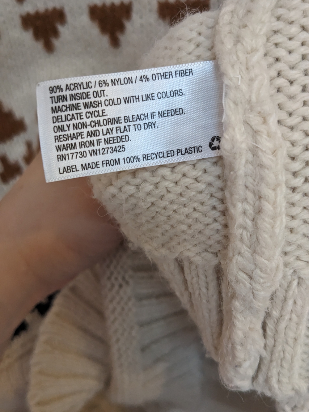 Universal Thread Cream Fair Isle Crewneck Sweater with Brown & Black Accents - Picture 6 of 6